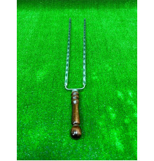 Шампуры с деревянной ручкой двойные кованные, длина 62 см