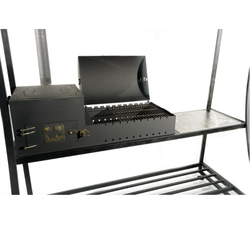 Мангал Titan Premium с печью и полукруглым навесом — прочность 5 мм для настоящих гурманов