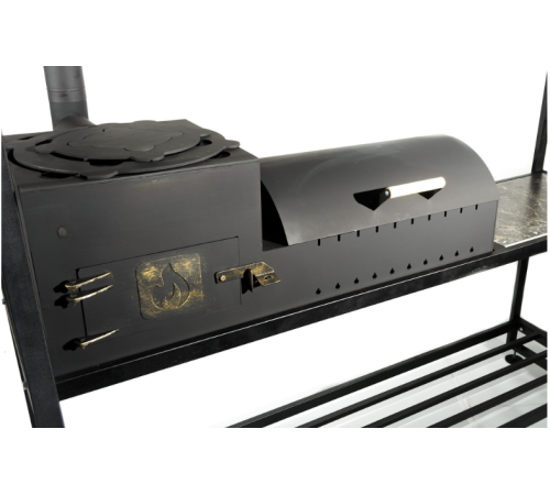 Мангал Titan Premium с печью и полукруглым навесом — прочность 5 мм для настоящих гурманов