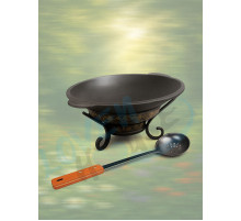 Садж чугунный 45 см + Подставка под садж «Шёлковый путь»