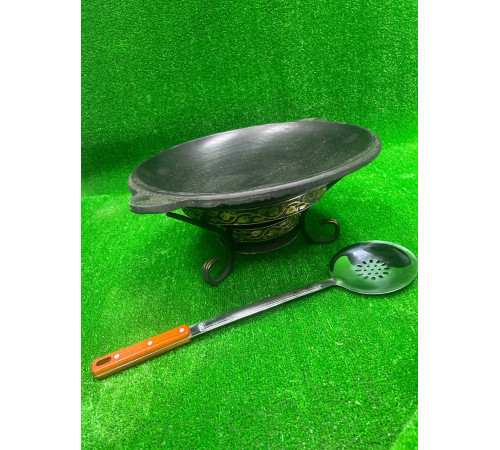 Садж чугунный 40 см + Подставка под садж «Шёлковый путь»